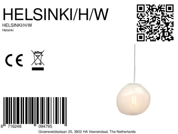 Witte glazen hanglamp metaal modern It's About RoMi Helsinki - Image 11