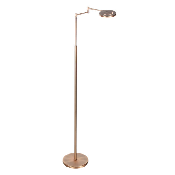 Oplaadbare bronskleurige vloerlamp met leesarm ingebouwde dimfunctie Steinhauer Soleil
