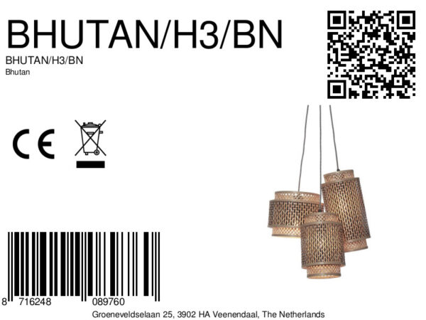 Hanglamp naturel zwart metaal bamboe boheems GOOD&MOJO Bhutan - Image 12
