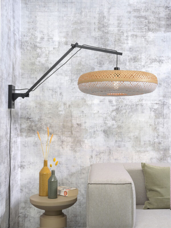 Witte boheemse wandlamp bamboe GOOD&MOJO Palawan - Image 2
