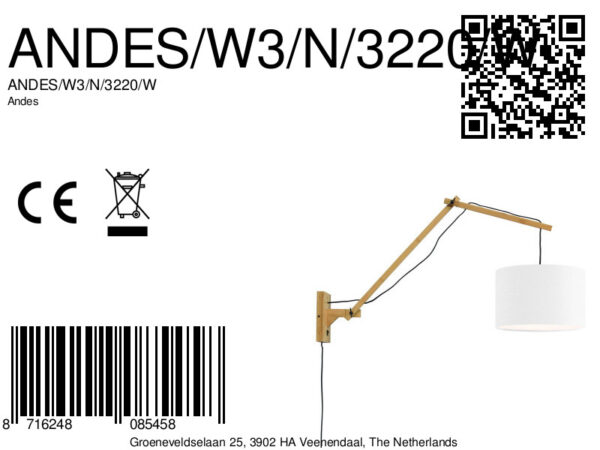 Witte wandlamp dubbelgewricht naturel GOOD&MOJO Andes - Image 7