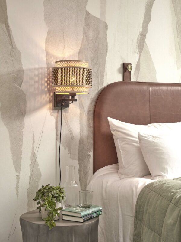 Zwart naturel bamboe boheemse wandlamp GOOD&MOJO Bhutan - Image 5