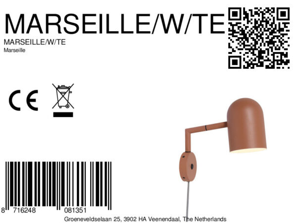 Retro terra wandlamp bekervormig It's About RoMi Marseille - Image 9