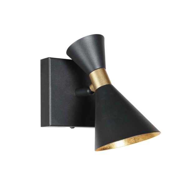 Trendy metalen zwarte wandlamp Anne Lighting Preto - Image 2