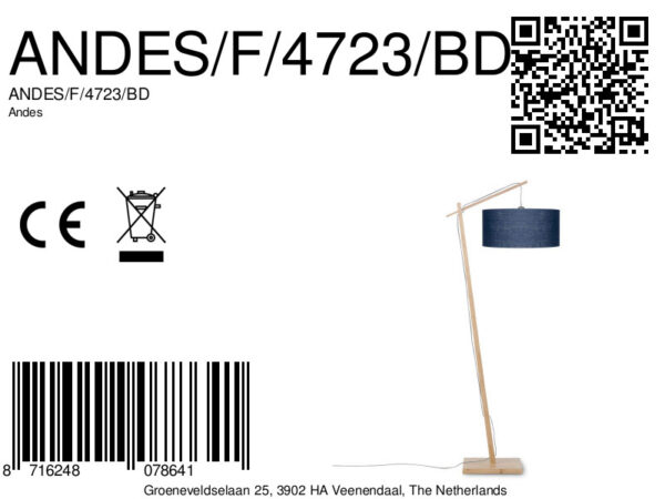 Blauwe vloerlamp bohemian bamboe GOOD&MOJO Andes - Image 8