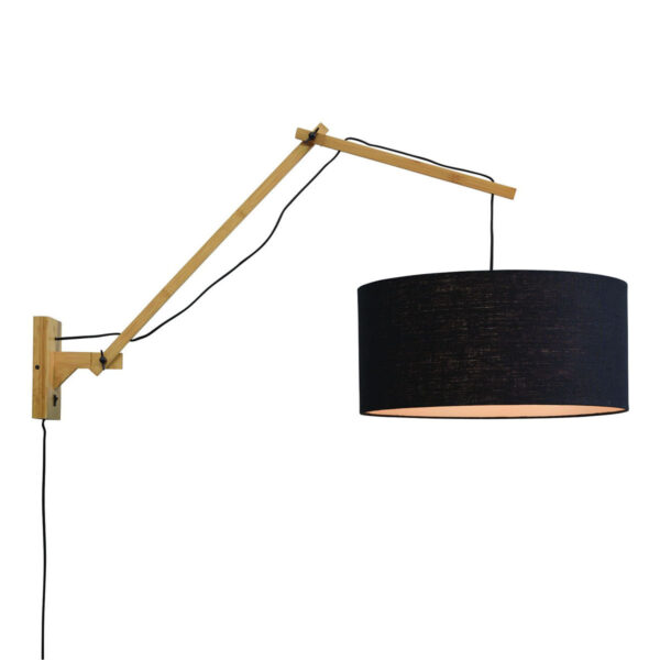 Zwarte wandlamp dubbelgewricht breed GOOD&MOJO Andes