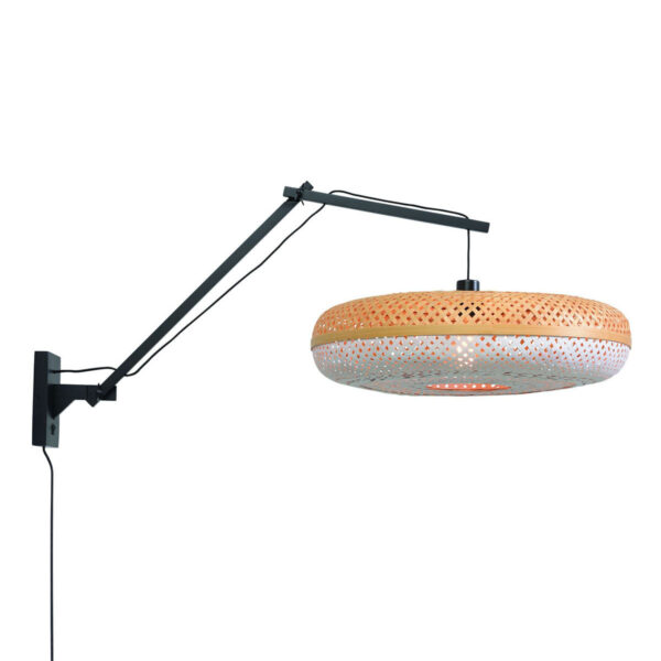 Witte boheemse wandlamp bamboe GOOD&MOJO Palawan
