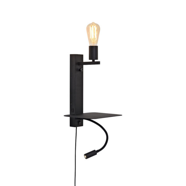 Zwarte wandlamp leeslampje It's About RoMi Florence