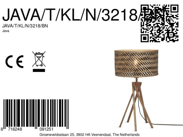 Bamboe naturel zwarte tafellamp bohemien GOOD&MOJO Java - Image 10