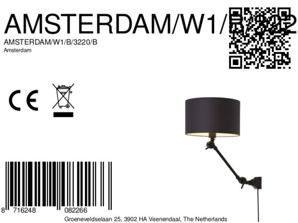 Retro zwarte metalen wandlamp It's About RoMi Amsterdam - Image 9