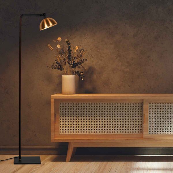 Retro zwarte vloerlamp bronze kap Steinhauer Pintino - Image 3