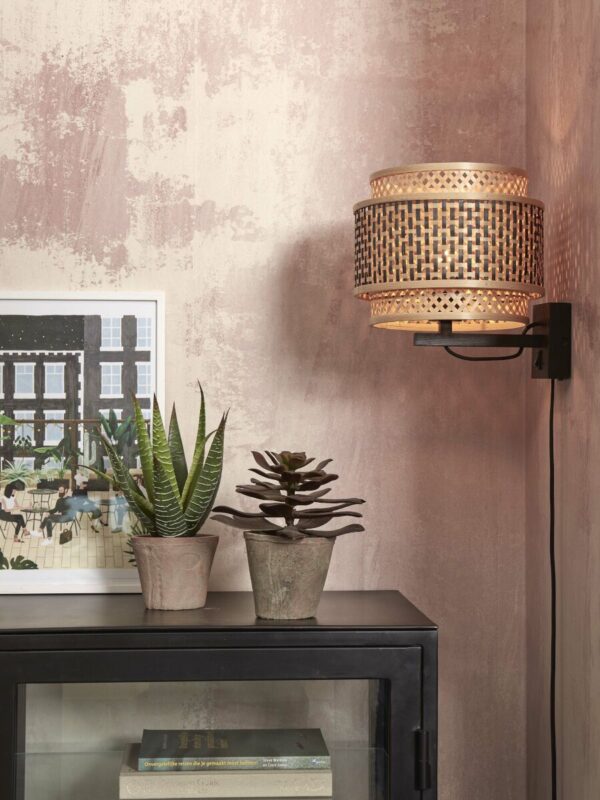 Zwart naturel bamboe boheemse wandlamp GOOD&MOJO Bhutan - Image 2