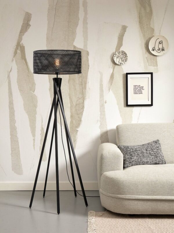 Zwarte bohemien vloerlamp bamboe GOOD&MOJO Java - Image 2