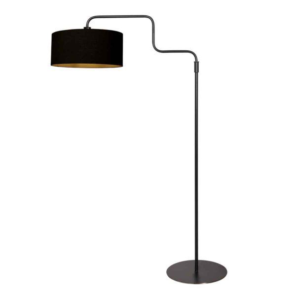 Verstelbare zwarte vloerlamp met stoffen kap Steinhauer Bloeba - Image 2
