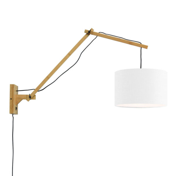 Witte wandlamp dubbelgewricht naturel GOOD&MOJO Andes