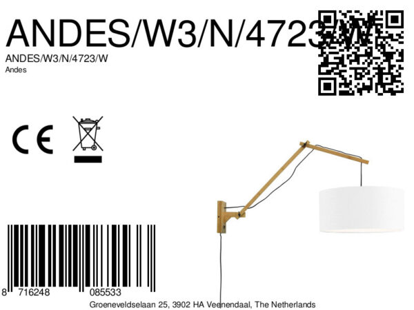 Witte wandlamp dubbelgewricht breed GOOD&MOJO Andes - Image 7