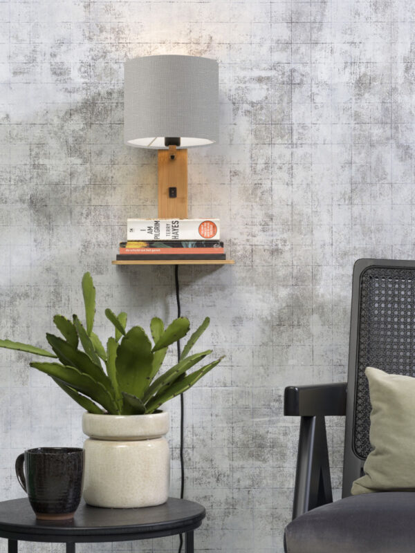 Lichtgrijze plateau wandlamp naturel GOOD&MOJO Andes - Image 5