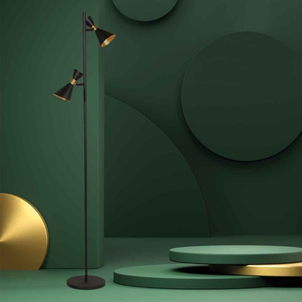 Metalen trendy vloerlamp zwart Anne Lighting Preto - Image 3