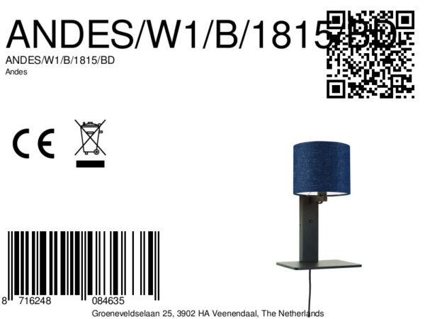 Blauwe plateau wandlamp GOOD&MOJO Andes - Image 8