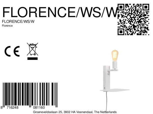 Witte wandlamp plateau kaploos It's About RoMi Florence - Image 8