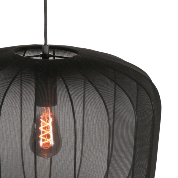 Hanglamp zwart doorzichtig textiel Anne Lighting Sable - Ø55 cm - Image 4