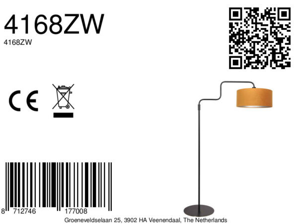 Gouden veloursstof trendy vloerlamp Steinhauer Bloeba - Image 16