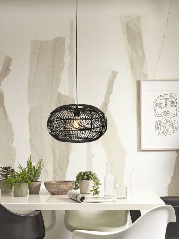 Geweven rotan hanglamp zwart GOOD&MOJO Madeira - Image 5