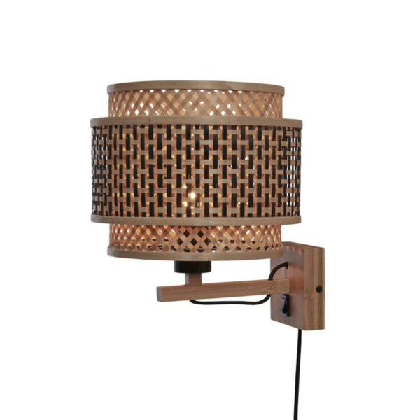 Bamboe bohemian wandlamp zwart naturel GOOD&MOJO Bhutan