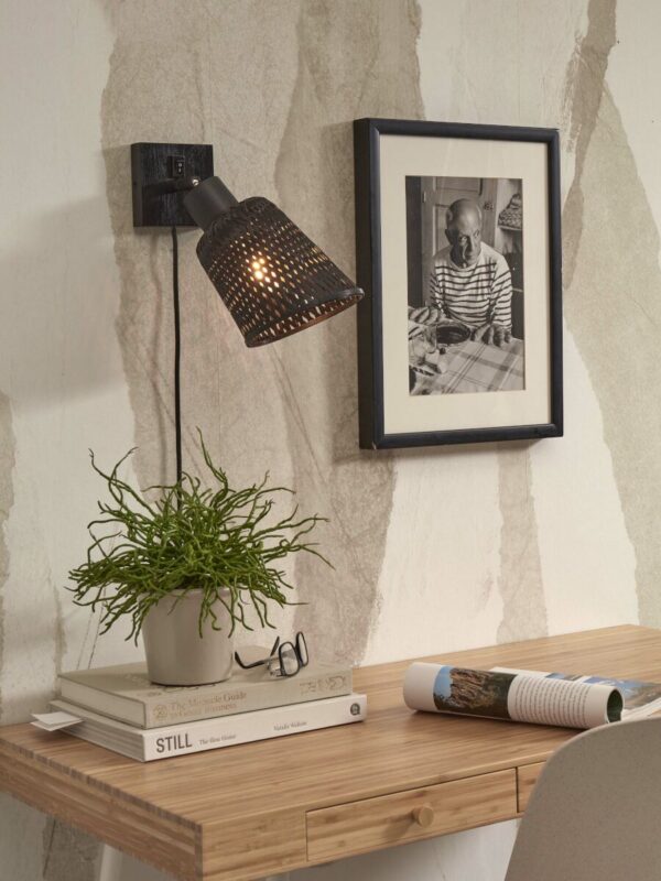 Zwarte wandlamp bohemien bamboe GOOD&MOJO Java - Image 5