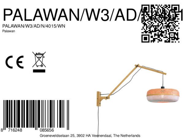 Boheemse witte bamboe wandlamp GOOD&MOJO Palawan - Image 2