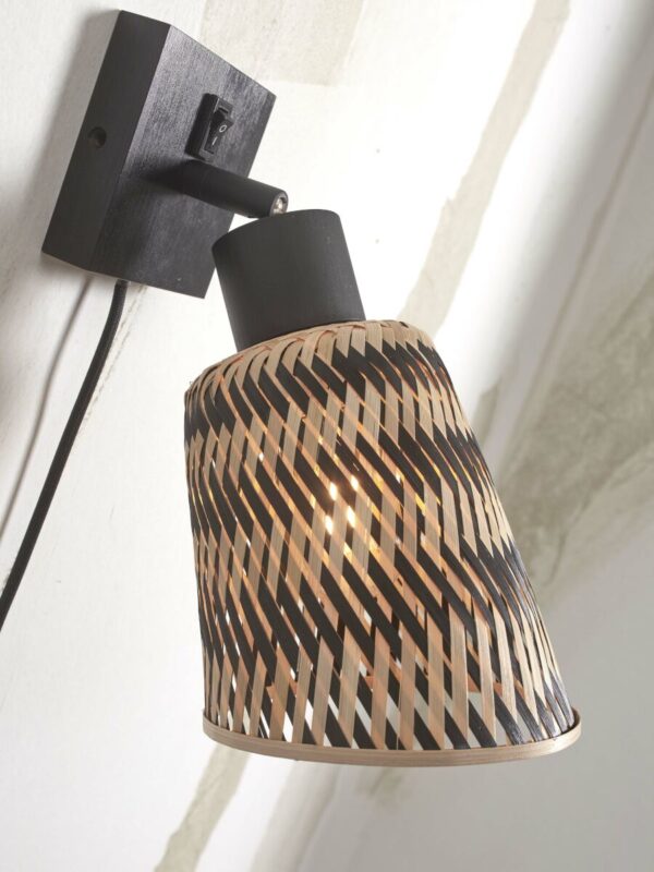 Bamboe bohemian wandlamp naturel zwart GOOD&MOJO Java - Image 3