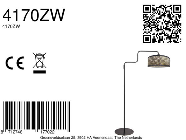 Bamboe zwarte bohemian vloerlamp Steinhauer Bloeba - Image 16