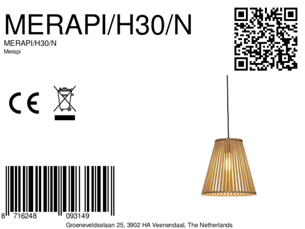 Naturel bamboe hanglamp conisch GOOD&MOJO Merapi - Image 13
