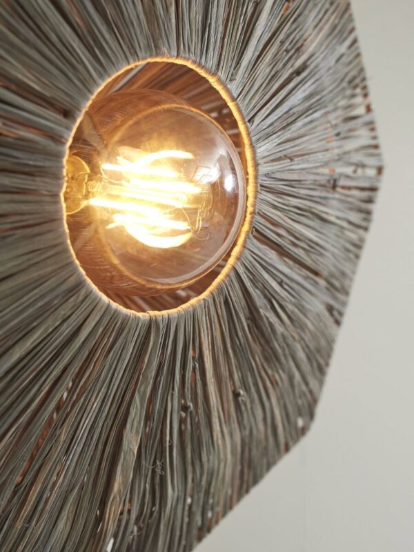 Wandlamp achthoek grijs raffia GOOD&MOJO Panama - Image 8