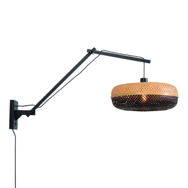 Bamboe wandlamp naturel zwart bohemien GOOD&MOJO Palawan
