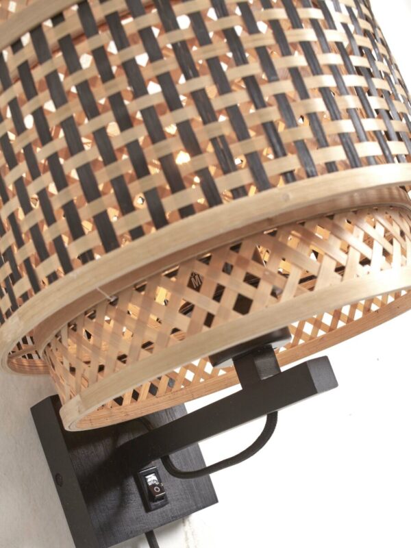 Zwart naturel bamboe boheemse wandlamp GOOD&MOJO Bhutan - Image 6