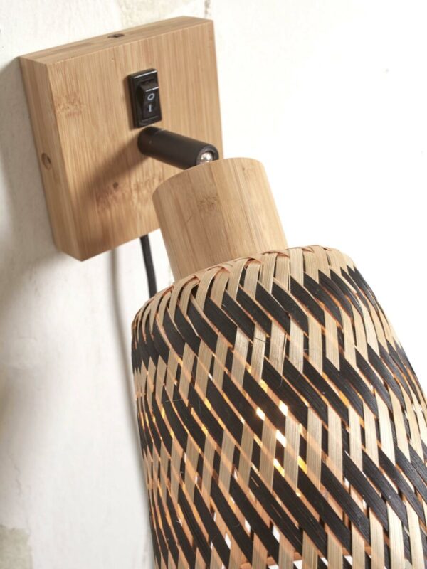 Bohemian bamboe zwart naturel wandlamp GOOD&MOJO Java - Image 6