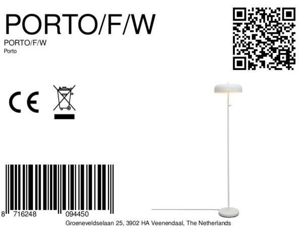 Wit-metalen ronde retro vloerlamp It's About RoMi Porto - Image 10