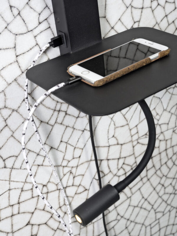 Moderne grijze metalen linnen wandlamp It's About RoMi Florence - Image 7