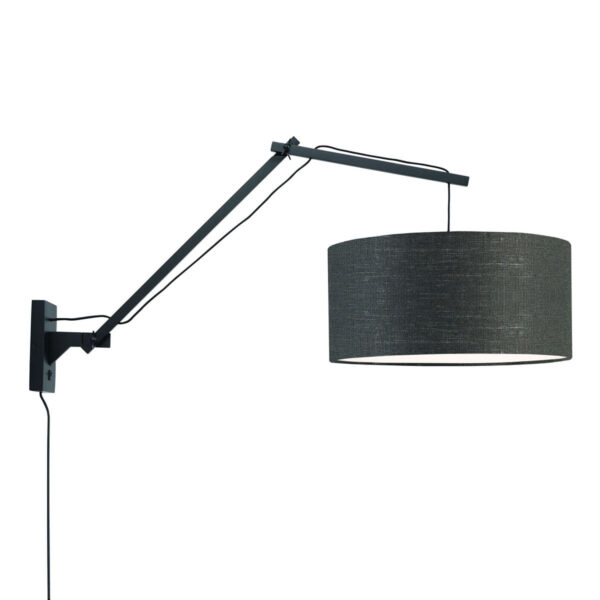 Donkergrijze wandlamp dubbelgewricht breed GOOD&MOJO Andes