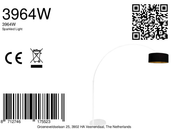 Witte boog vloerlamp Steinhauer Sparkled light - Image 14