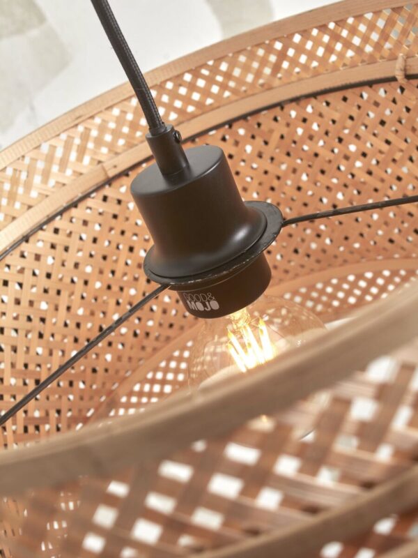 Zwart naturel bamboe boheemse vloerlamp GOOD&MOJO Bhutan - Image 4