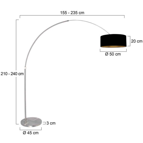 Grijze vloerlamp met grote boog Steinhauer Sparkled light - Image 6