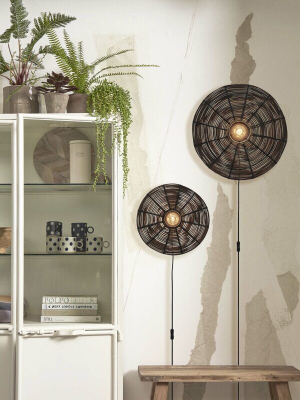 Bohemian zwart metalen-rotan wandlamp GOOD&MOJO Tanami - Image 10