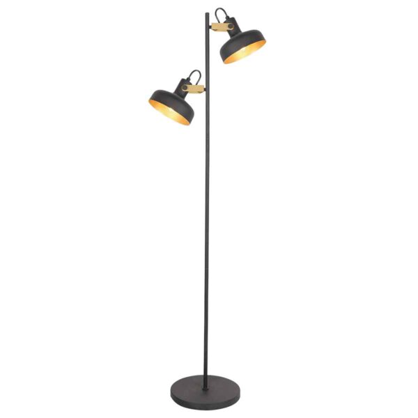 Trendy zwarte vloerlamp metaal Mexlite Prato