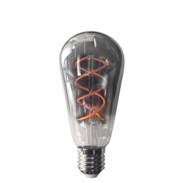 Dimbare langwerpige rookglazen lichtbron E27 Mexlite
