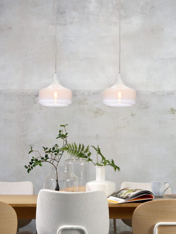 Metalen-glazen hanglamp wit Scandinavisch It's About RoMi Reykjavik - Image 5