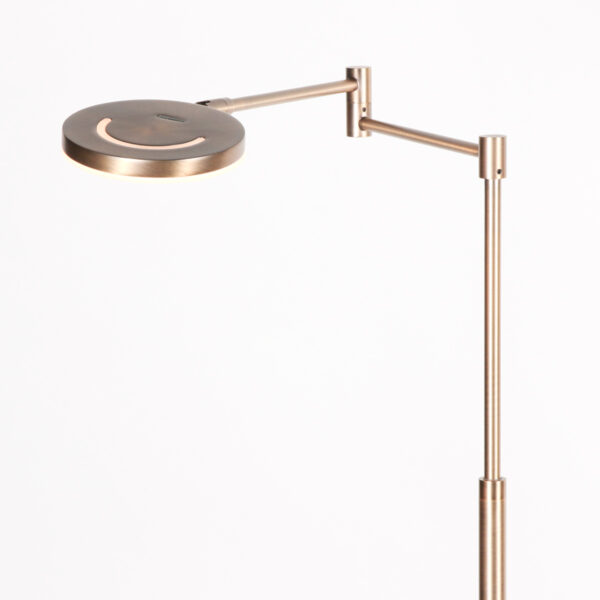 Oplaadbare bronskleurige vloerlamp met leesarm ingebouwde dimfunctie Steinhauer Soleil - Image 4