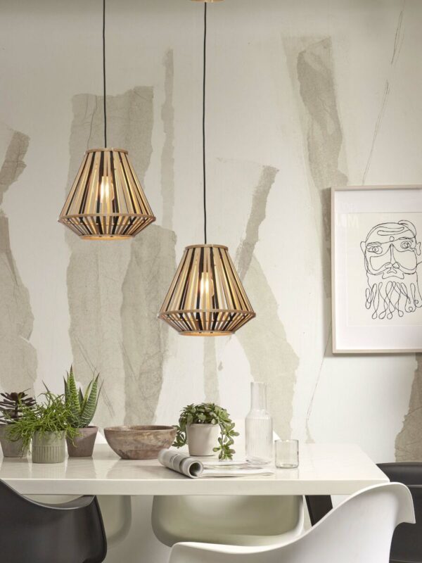 Lantaarn hanglamp zwart/naturel bamboe GOOD&MOJO Merapi - Image 3