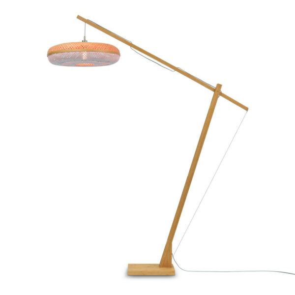 Bamboe witte vloerlamp rond GOOD&MOJO Palawan